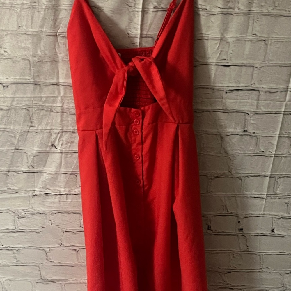 Red Tie Front Sundress